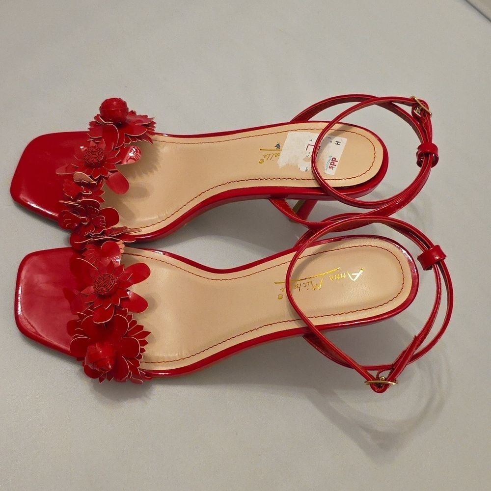 BRAND NEW ANNE MICHELLE FLORAL DESIGN SLINGBACK KITTEN HEEL SANDAL - Picture 6 of 16